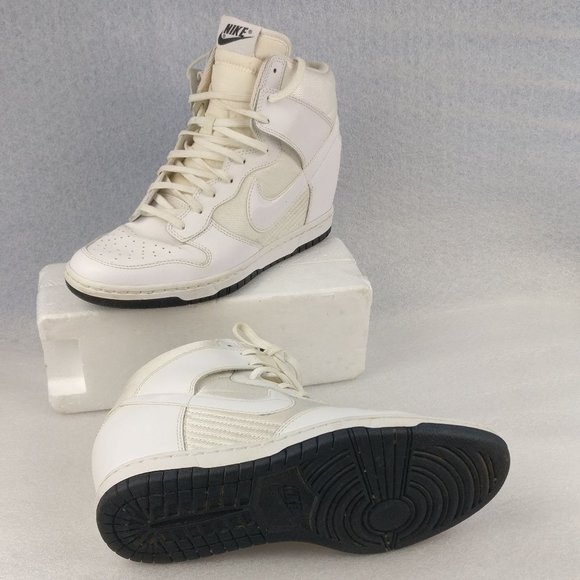 Nike Shoes - Nike 100%LEATHER, Platform Hidden Wedge Sneaker 10us/7.5uk Eggshell White